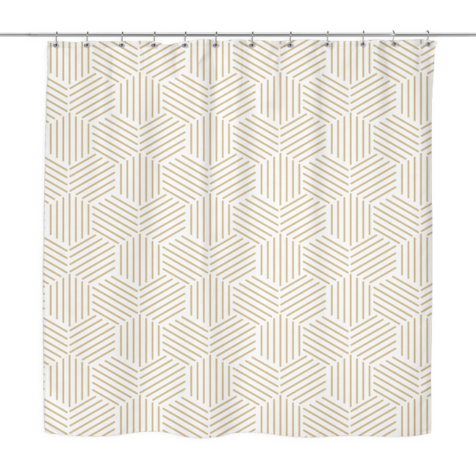 minimalist hive shower curtain