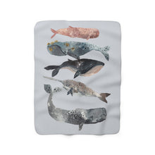 stacked whales sherpa fleece throw blanket