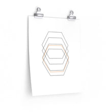 minimalist hexagon art print