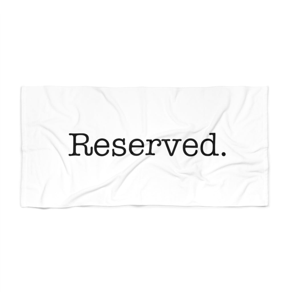 reserved beach towel - white