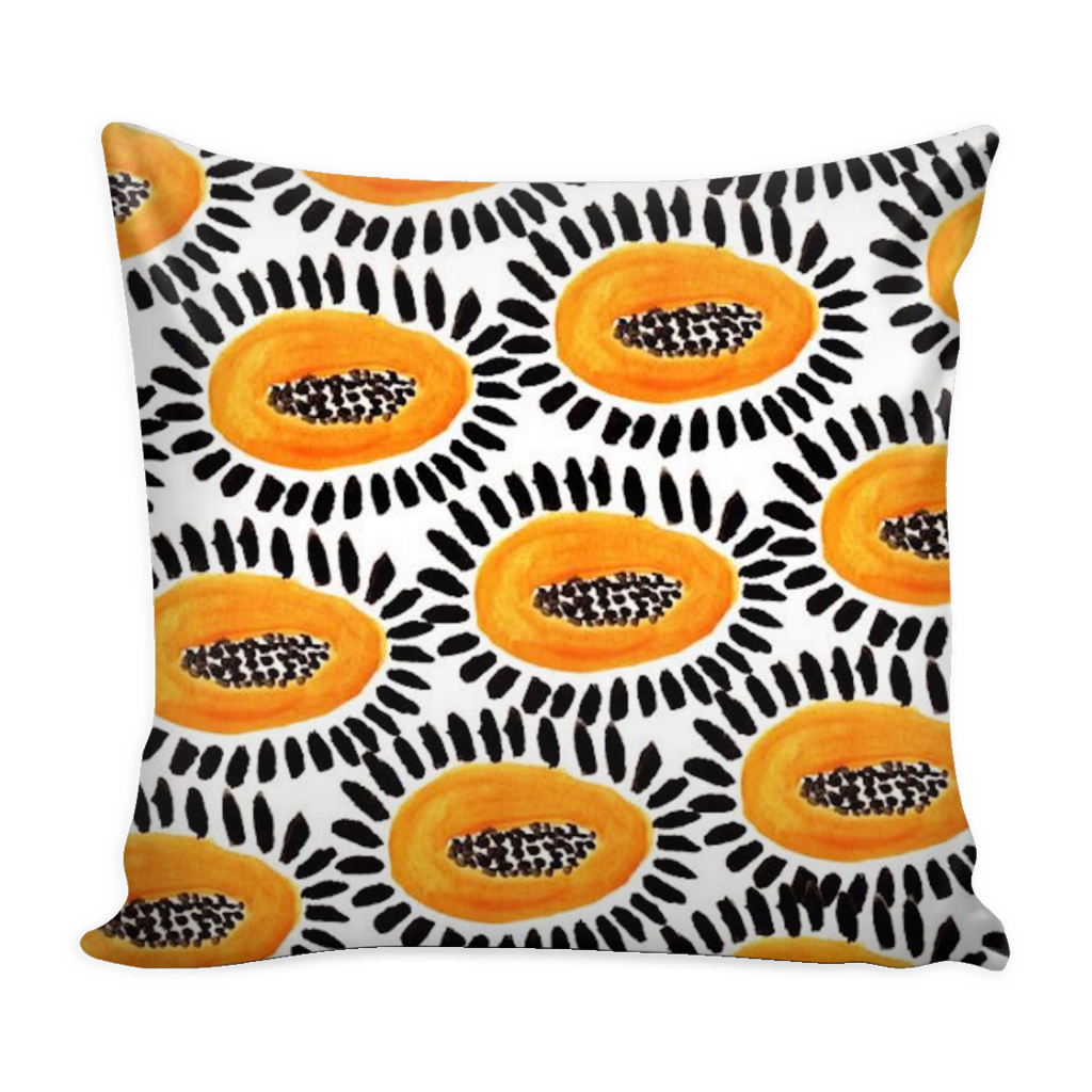 papaya tropical pillow cover