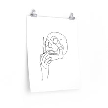 smoking skull art print