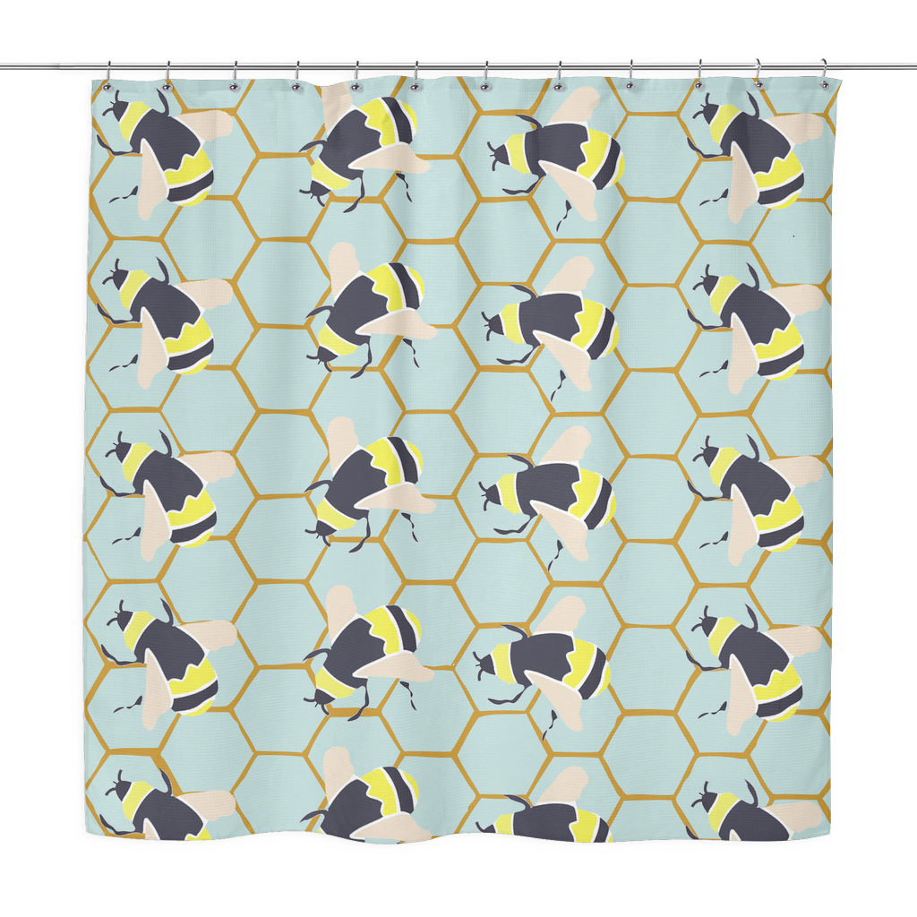 bumble bee shower curtain
