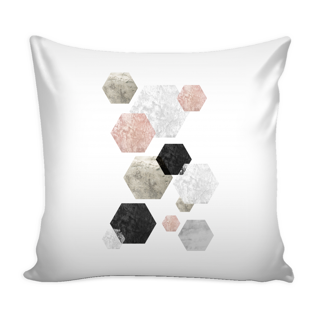 rose hex pillow cover