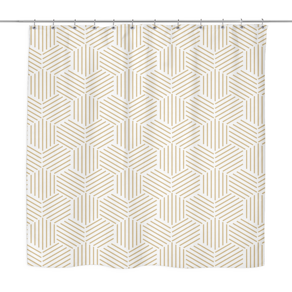 minimalist hive shower curtain