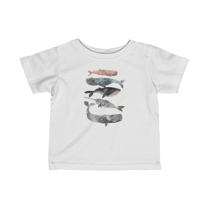 stacked whales infant t-shirt