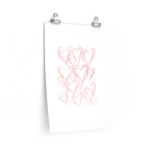 pink hearts art print