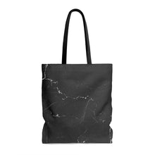 black marble print tote bag