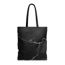 black marble print tote bag