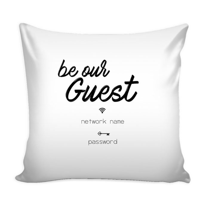 custom wifi guest pillow cover 16 X 16